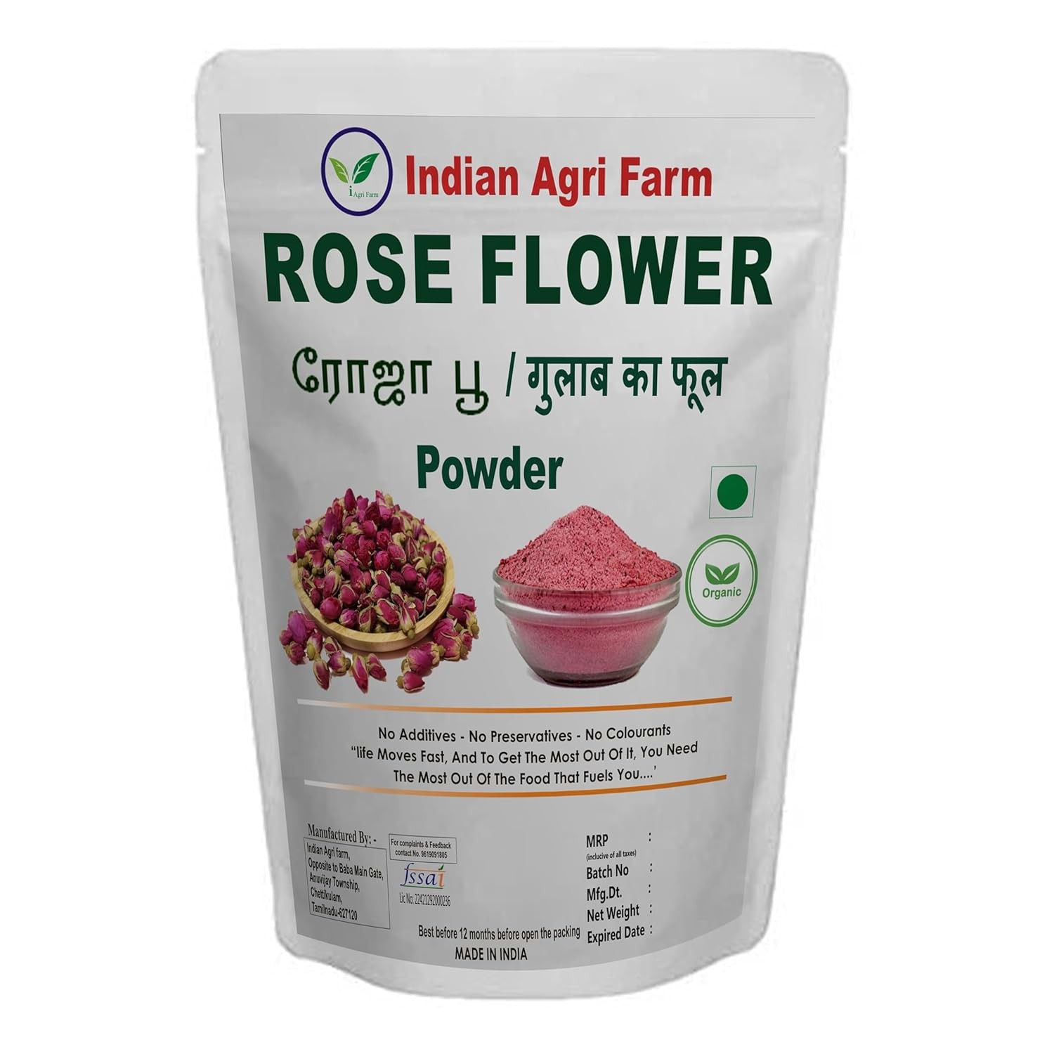 Rose Flower Powder - 1 kg for Skin, Face Mask for Fairness/Tanning & Glowing Skin/Hair Care